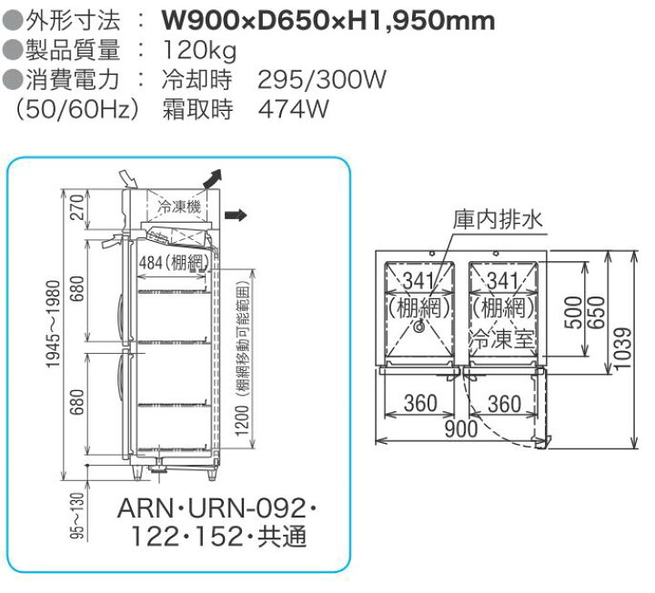 楽天市場】フクシマ 冷凍冷蔵庫 ARN-092PM Aシリーズ 縦型 福島工業 : プロマーケット
