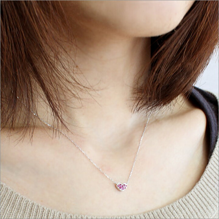 楽天市場】ぷっくり可愛いハート！K10/K18 ルビー ハート パヴェ  