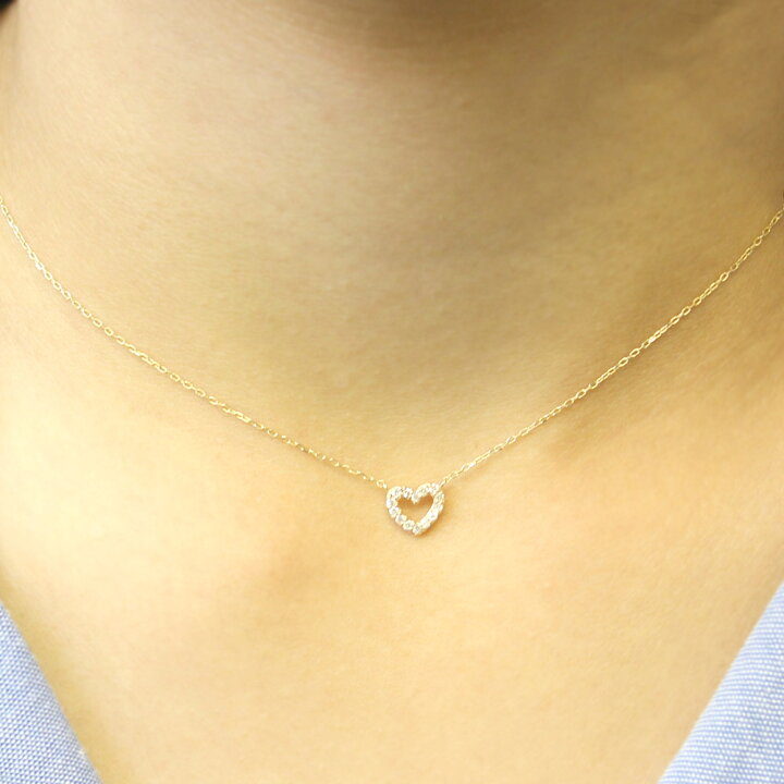 楽天市場】K10 ハート ダイヤモンド ペンダントハート/ネックレス  