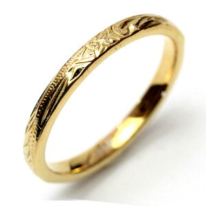 ハワイアンジュエリー サージカルステンレス リング 2mm幅 選べるカラー(シルバー/ゴールド) 内側刻印可能 指輪 7〜21号 楽ギフ_包装