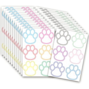 色紙シール 寄せ書き 肉球 36枚(12柄×3組) 変形40x40mm[色紙 あしあと 寄書き シール ラベル ステッカー メッセージシール プレゼント プチギフト お礼 犬 猫 いぬ ねこ イヌ ネコ かわいい 先生