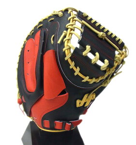 【限定商品】 hatakeyama(ハタケヤマ) ソフトボール用キャッチャーミット 捕手用 M3型 右投げ用 (D)ブラック×レッド PRO-M3