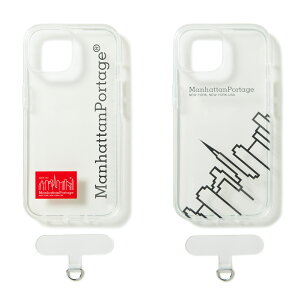 yyAyAjzyzManhattan Portage Hybrid Clear Case Clear Tag SET LOGO SKYLINE yiPhone 15 / 14 / 13 pz}nb^|[e[W iphoneP[X wʃP[X X}zP[X NA