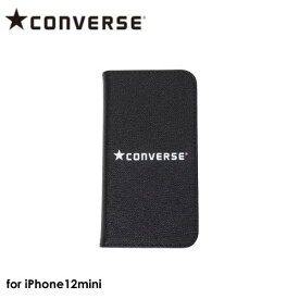 【あす楽、土日、祝日発送】CONVERSE Logo PU Leather Book Type Case BLACK【iPhone 12 mini対応】iphoneケース スマホケース ストリート ブランド 定番 キャンバス オールスター 手帳型 ブラック CANVAS ALL STAR ロゴ 4589676561931