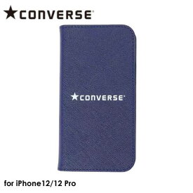 【あす楽、土日、祝日発送】CONVERSE Logo PU Leather Book Type Case BLUE【iPhone 12/12 Pro 対応】コンバース アイフォンケース iphoneケース 手帳型ケース スマホケース ストリート オールスター CANVAS ALL STAR 4589676561979