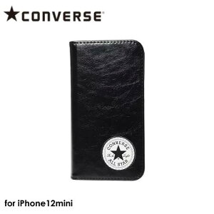 yyAyAjzyzCONVERSE Uncle Patch PU Leather Book Type Case BLACKyiPhone 12 miniΉzACtHP[X iphoneP[X 蒠^P[X X}zP[X Ro[X ubN Lo
