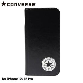 【あす楽、土日、祝日発送】CONVERSE Uncle Patch PU Leather Book Type Case BLACK【iPhone 12/12 Pro 対応】コンバース アイフォンケース iphoneケース 手帳型ケース スマホケース ストリート オールスター CANVAS ALL STAR 4589676562037