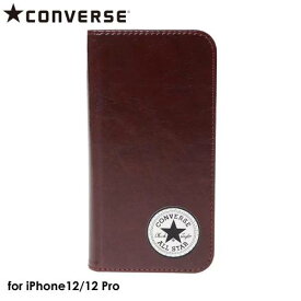 【あす楽、土日、祝日発送】CONVERSE Uncle Patch PU Leather Book Type Case BROWN【iPhone 12/12 Pro 対応】コンバース アイフォンケース iphoneケース 手帳型ケース スマホケース ストリート キャンバス ALL STAR 4589676562044