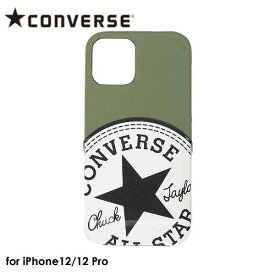 【あす楽、土日、祝日発送】CONVERSE Big Circle Logo PU Leather Back Case（カードポケット付き）KHAKI【iPhone 12/iPhone12 Pro 対応】コンバース アイフォンケース iphoneケース 背面ケース スマホケース ALL STAR 4589676562341