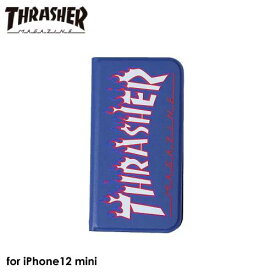 【あす楽、土日、祝日発送】THRASHER FLAME MAGZINE Logo PU Leather Book Type Case NVY/FLAME【iPhone 12 mini対応】スラッシャー iPhoneケース 手帳型ケース 4589676562464