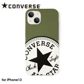 【あす楽、土日、祝日発送】CONVERSE Big Circle Logo PU Leather Back Case KHAKI【iPhone 13対応】アイフォンケース iphoneケース 背面ケース スマホケースコンバース CANVAS ALL STAR カーキ カードケース 4589676563973