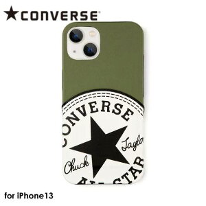 �y�����y�A�y���A�j�������z�y���������zCONVERSE Big Circle Logo PU Leather Back Case KHAKI�yiPhone 13�Ή��z�A�C�t�H���P�[�X iphone�P�[�X �w�ʃP�[�X �X�}�z�P�[�X�R���o�[�X CANVAS ALL STAR �J�[�L �J�[�h