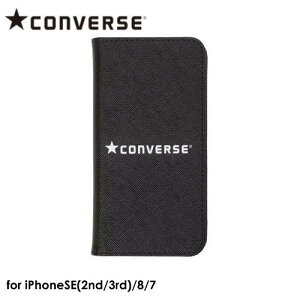 �y�����y�A�y���A�j�������z�y���������zCONVERSE Logo PU Leather Book Type Case BLACK�yiPhone SE(��2����)(��3����)/8/7�Ή��z�R���o�[�X �P�[�X �A�C�t�H���P�[�X iphone�P�[�X �X�}�z�P�[�X �X�g���[�g �L