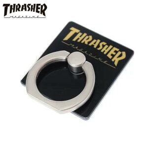 �y�����y�A�y���A�j�������z�y���������zTHRASHER �X���b�V���[ HOME TOWN Logo Smart Phone Ring BLK/GLD �o���J�[�����O �X�}�z�����O �����h�~
