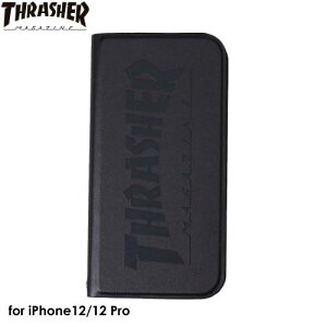 �y�����y�A�y���A�j�������z�y���������zTHRASHER HOME TOWN Logo PU Leather Book Type Case BLK/BLK�yiPhone 12/iPhone12 Pro �Ή��z�X���b�V���[ iPhone�P�[�X �蒠�^�P�[�X