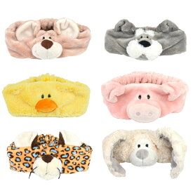 NICI ニキ ヘアバンド ヘアターバン アニマル おしゃれ リラックス メイク 洗顔 おうち時間 ぬいぐるみ 動物 シュナウザー ヒヨコ レパード シュナウザー ピンクピッグ ユキウサギ アニマル かわいい ギフト