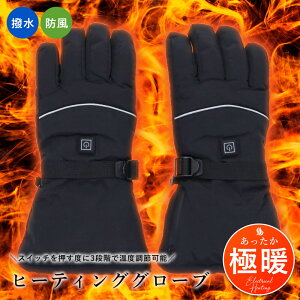 電熱手袋 送料無料 ヒートグローブ 防寒 発熱 防風 撥水 3段階温度調節 てぶくろ 乾電池式 ヒーティング手袋 アウトドア 登山 寒さ対策 ウィンタースポーツ 自転車 バイク メンズ レディース