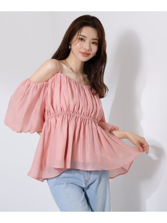 楽天市場】【SALE／30%OFF】シャーリングオフショルブラウス 