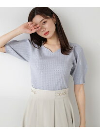 ハートカットランダムリブニット PROPORTION BODY DRESSING プロポーションボディドレッシング トップス ニット ブルー グレー ピンク【先行予約】*【送料無料】[Rakuten Fashion]