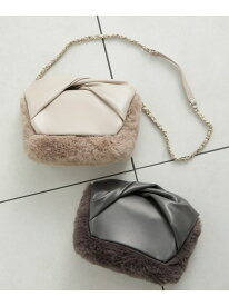 【SALE／30%OFF】リボンハンドルフェイクファーショルダーバッグ PROPORTION BODY DRESSING プロポーションボディドレッシング バッグ その他のバッグ グレー ベージュ【RBA_E】【送料無料】[Rakuten Fashion]