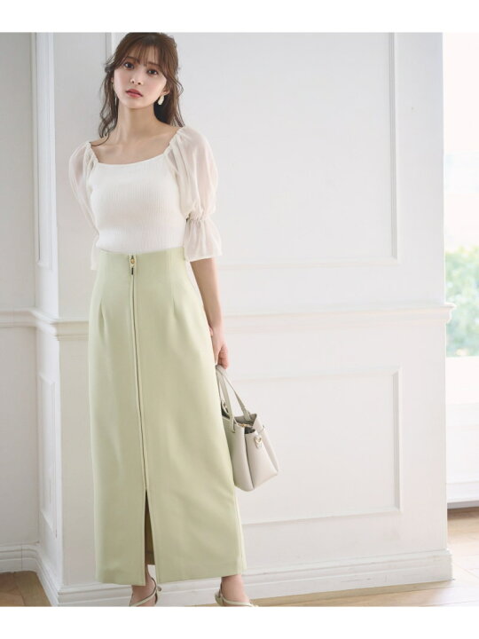 楽天市場】【SALE／30%OFF】フロントファスナーロングタイトスカート  