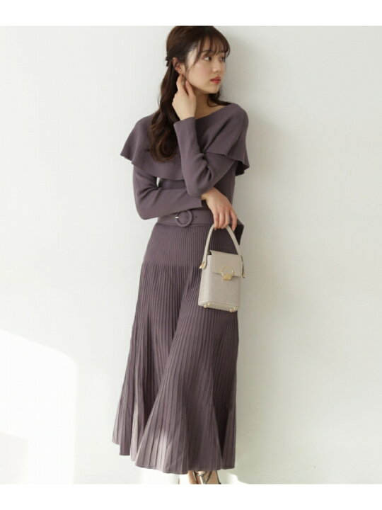 楽天市場 Sale 50 Off ケープリブニットワンピース Proportion Body Dressing プロポーションボディドレッシング ワンピース ドレス その他のワンピース ドレス グレー パープル ピンク Rba E 送料無料 Rakuten Fashion Proportion Body Dressing