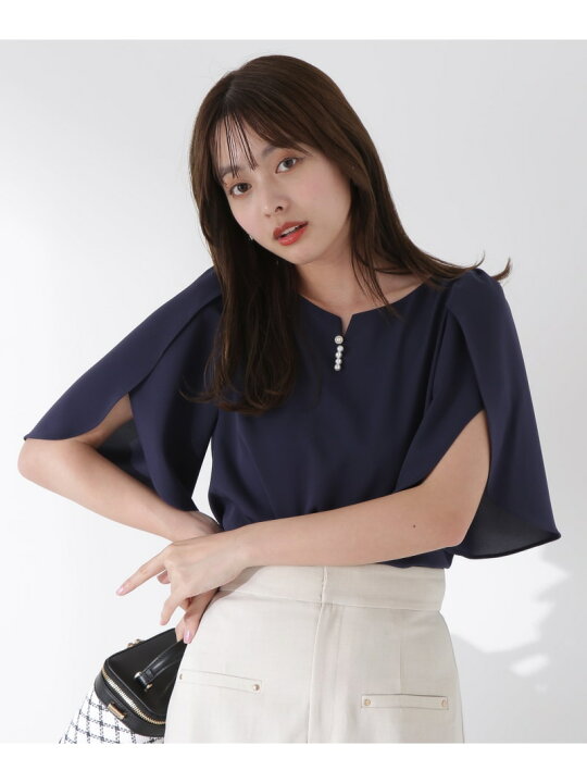 楽天市場】【SALE／30%OFF】ビジューフレアスリーブブラウス 