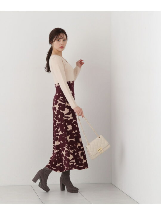 楽天市場】【SALE／50%OFF】ジャガードフラワーニットワンピース WEB  