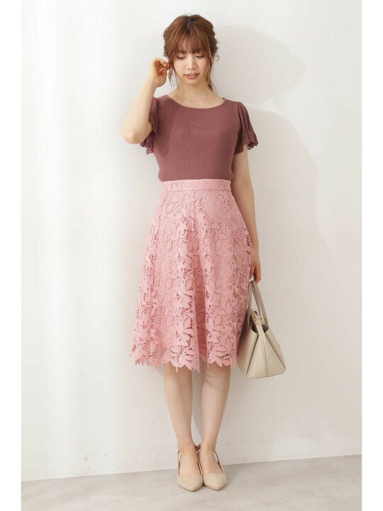楽天市場】【SALE／50%OFF】◇リーフフラワーレースフレアスカート  