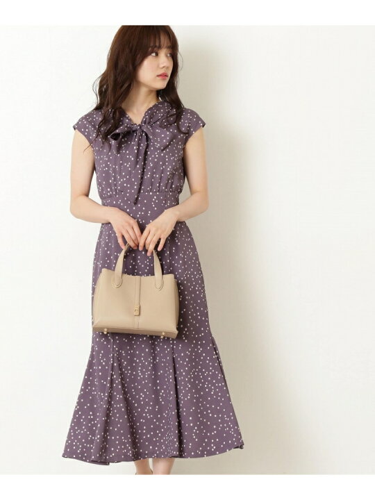 楽天市場】【SALE／50%OFF】ドットプリントボウタイワンピース 