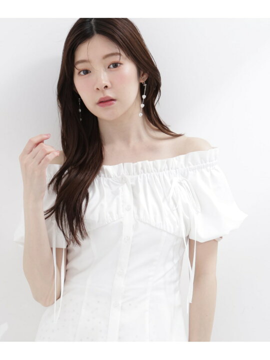 楽天市場】【SALE／30%OFF】コラボオフショルリボンブラウス 