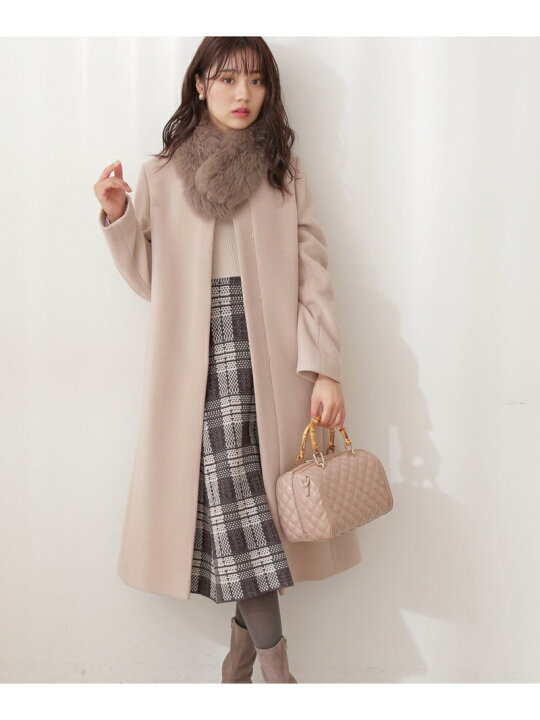 楽天市場】ファー付きノーカラーコート PROPORTION BODY DRESSING 