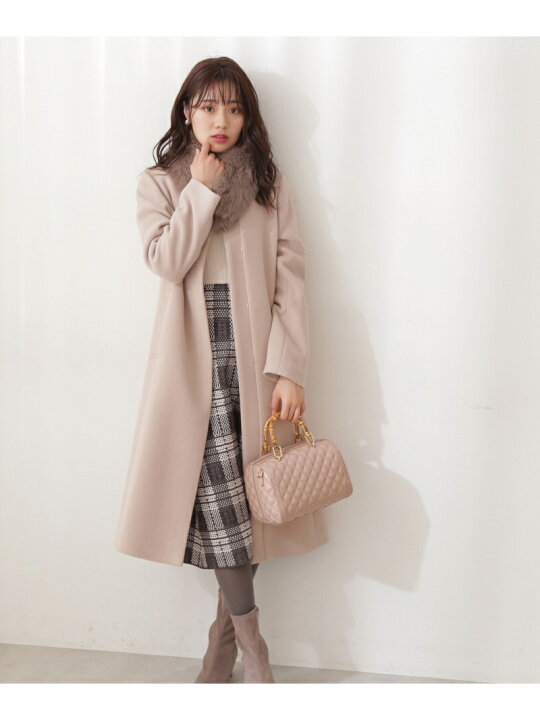 楽天市場】ファー付きノーカラーコート PROPORTION BODY DRESSING 
