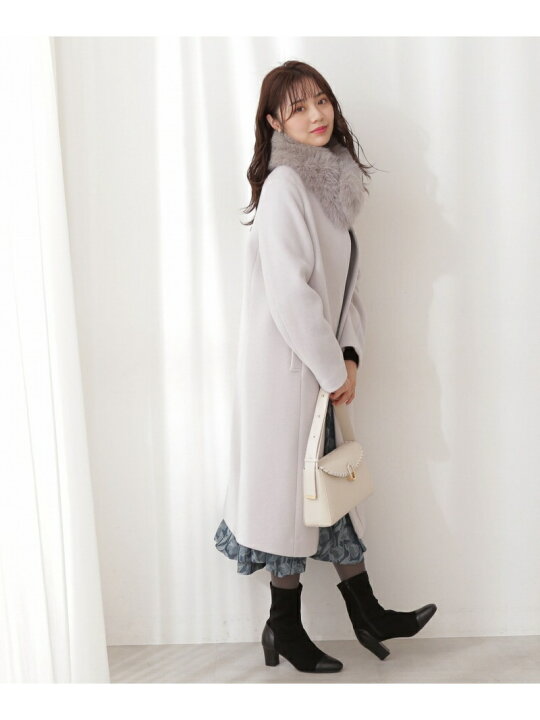楽天市場】ファー付きノーカラーコート PROPORTION BODY DRESSING  