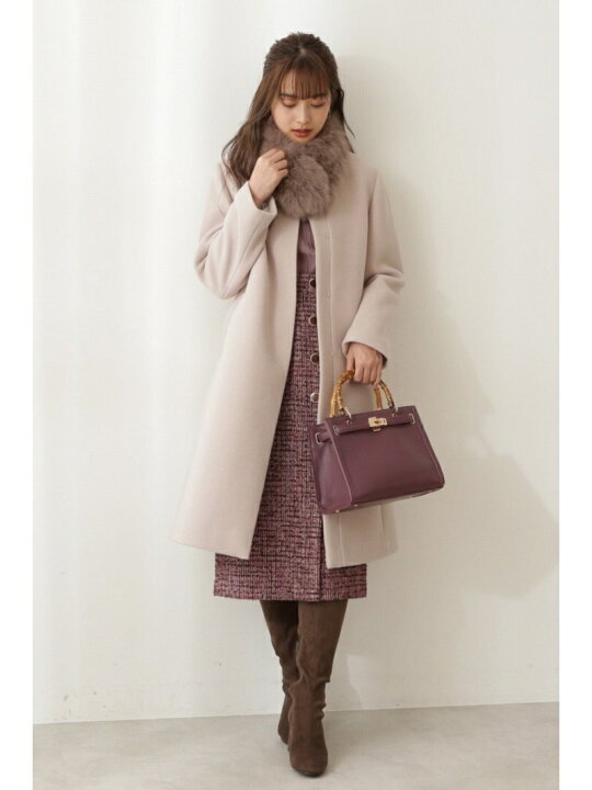 楽天市場】【SALE／30%OFF】フォックスファーティペット付ノーカラー  