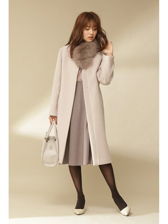 楽天市場】【SALE／30%OFF】フォックスファーティペット付ノーカラー  