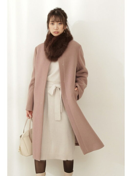 楽天市場】【SALE／30%OFF】フォックスファーティペット付ノーカラー  