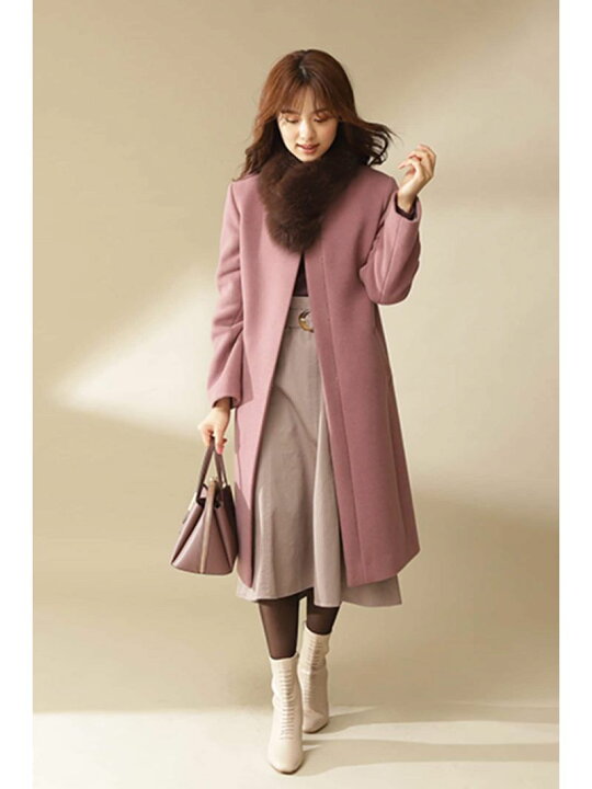 楽天市場】【SALE／30%OFF】フォックスファーティペット付ノーカラー 
