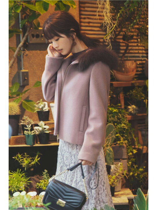 楽天市場】Wモッサフードファーショートコート PROPORTION BODY  