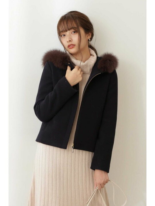 楽天市場】Wモッサフードファーショートコート PROPORTION BODY  