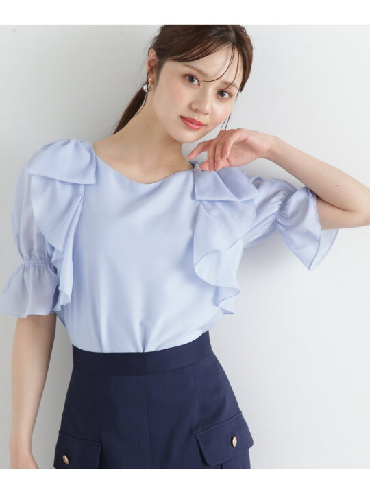楽天市場】【SALE／50%OFF】リボンラッフルブラウス5分袖 PROPORTION 