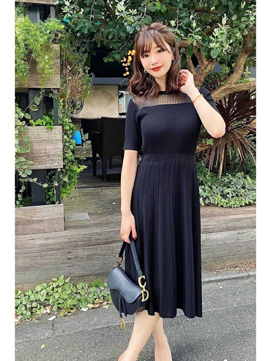 楽天市場 Sale 60 Off デコルテシアーニットワンピース Proportion Body Dressing プロポーションボディドレッシング ワンピース ワンピースその他 ブラック ブルー Rba E 送料無料 Rakuten Fashion Proportion Body Dressing