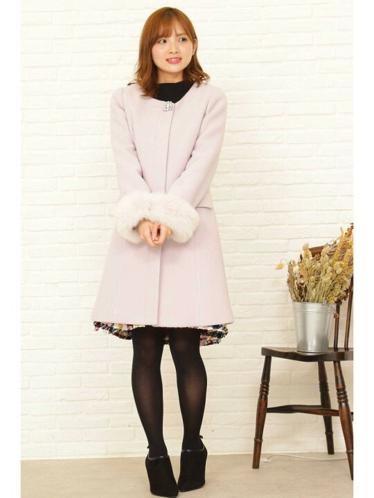 楽天市場】【SALE／50%OFF】◇ファーポケットノーカラーコート  