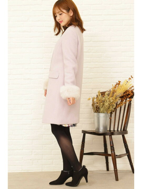 楽天市場】【SALE／50%OFF】◇ファーポケットノーカラーコート  