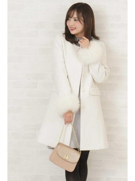 楽天市場】【SALE／50%OFF】◇ファーポケットノーカラーコート 