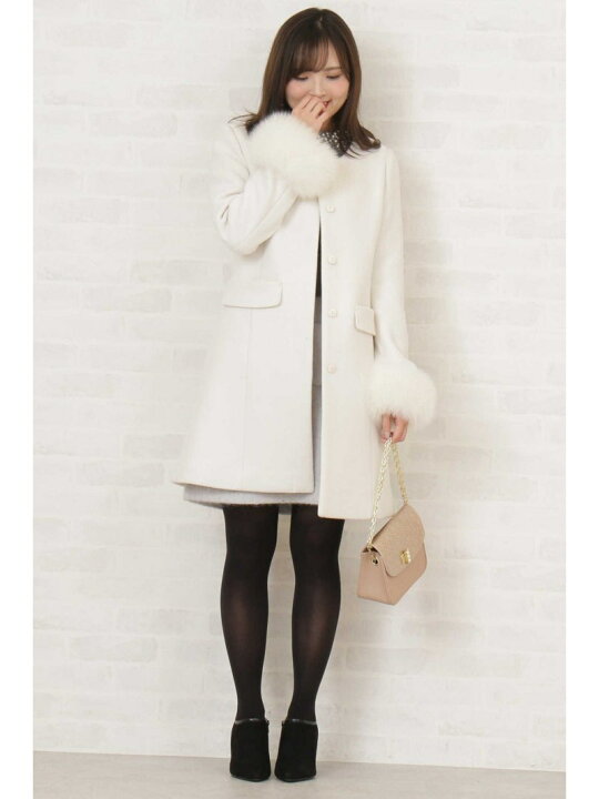 楽天市場】【SALE／50%OFF】◇ファーポケットノーカラーコート  