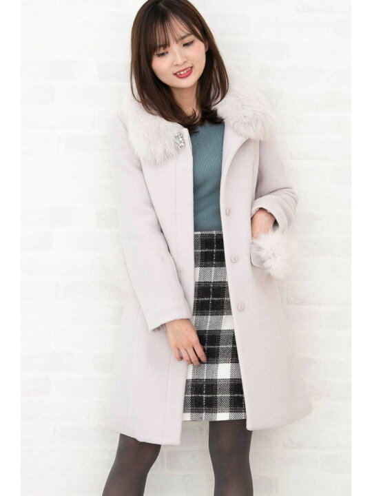 楽天市場】【SALE／50%OFF】◇ファーポケットノーカラーコート  