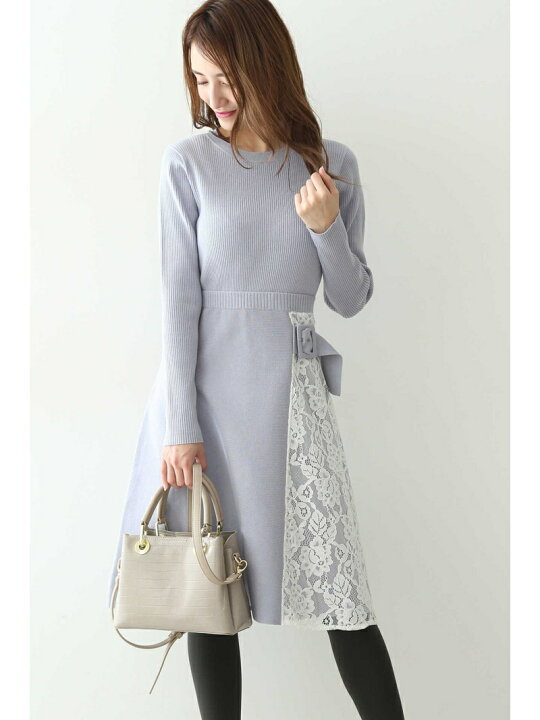 楽天市場 Sale 60 Off サイドレースニットワンピース Proportion Body Dressing プロポーションボディドレッシング ワンピース ワンピースその他 ブルー ブラウン グリーン Rba E 送料無料 Rakuten Fashion Proportion Body Dressing