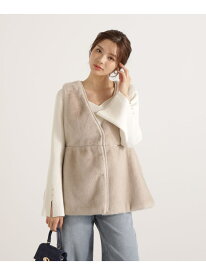 【SALE／60%OFF】フェイクファーペプラムジレ 25AW PROPORTION BODY DRESSING プロポーションボディドレッシング ジャケット・アウター ブルゾン・ジャンパー グレー ベージュ【RBA_E】【送料無料】[Rakuten Fashion]