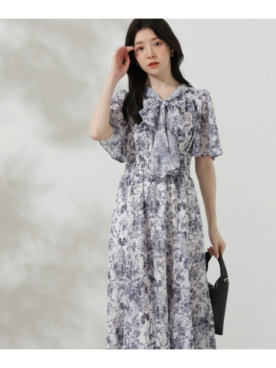 楽天市場】【SALE／30%OFF】ボウタイフラワーシャーリングワンピース 